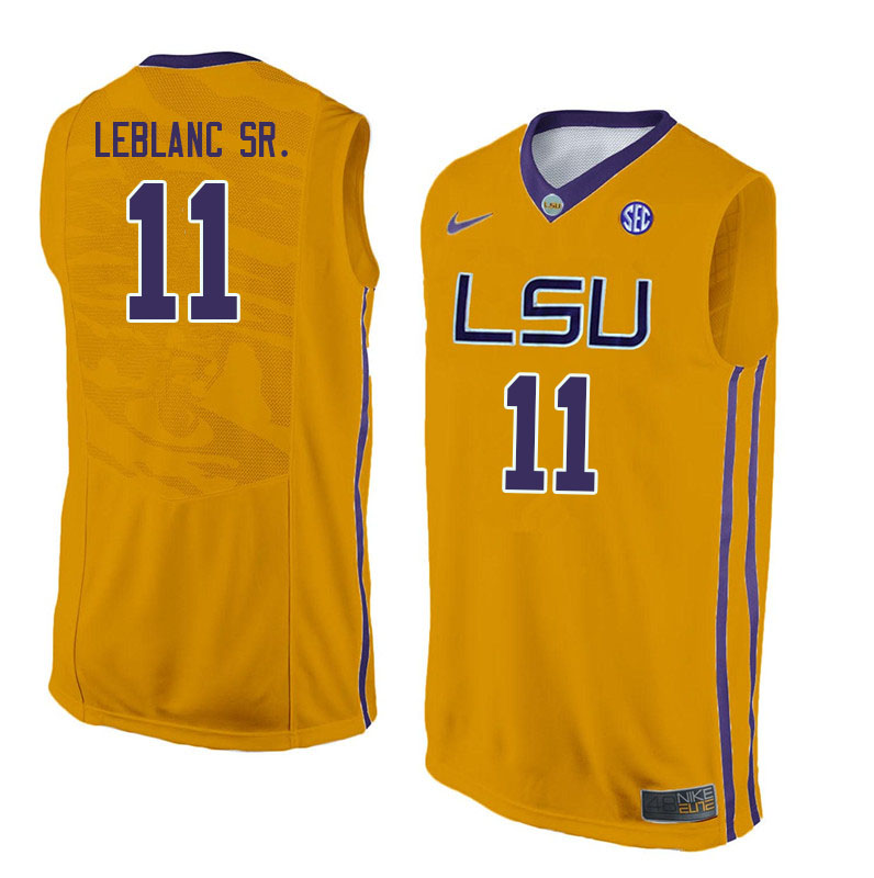 Men #11 Josh LeBlanc Sr. LSU Tigers College Basketball Jerseys Sale-Yellow